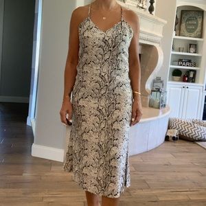 Reformation snakeskin print slip dress